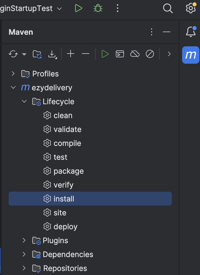 Run Maven install for a plugin project in IntelliJ